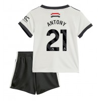 Camisa de Futebol Manchester United Antony #21 Equipamento Alternativo Infantil 2024-25 Manga Curta (+ Calças curtas)